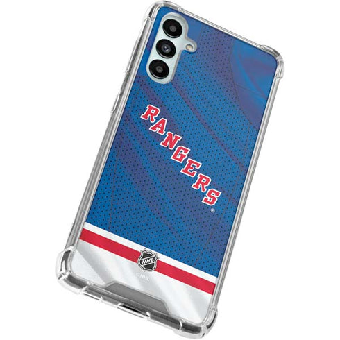 NHL New York Rangers Home Jersey Galaxy A15 5G Clear Case